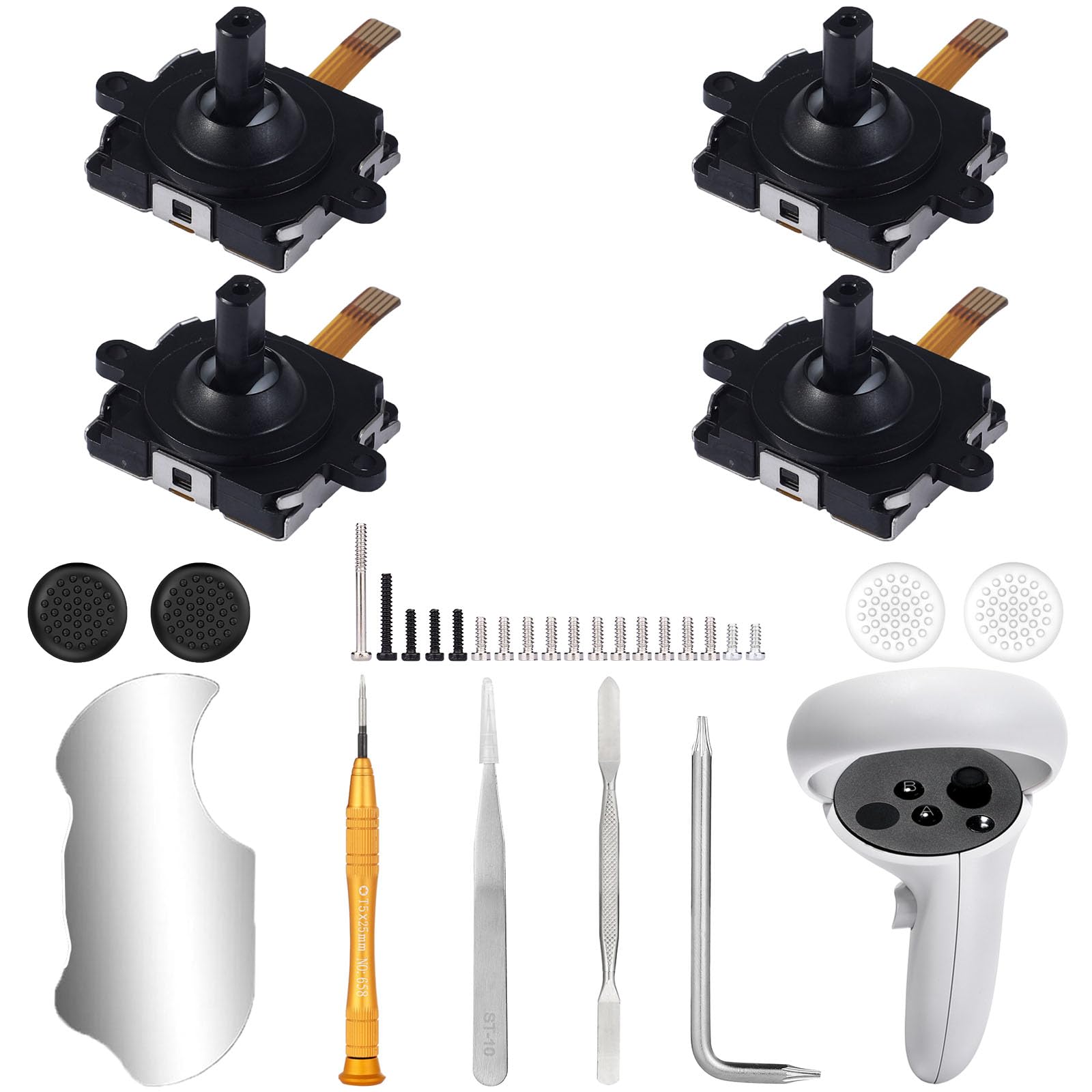 Ikpek 4 Pack Joystick Replacement Kit for Oculus Quest 2 Controller, 31 in One R