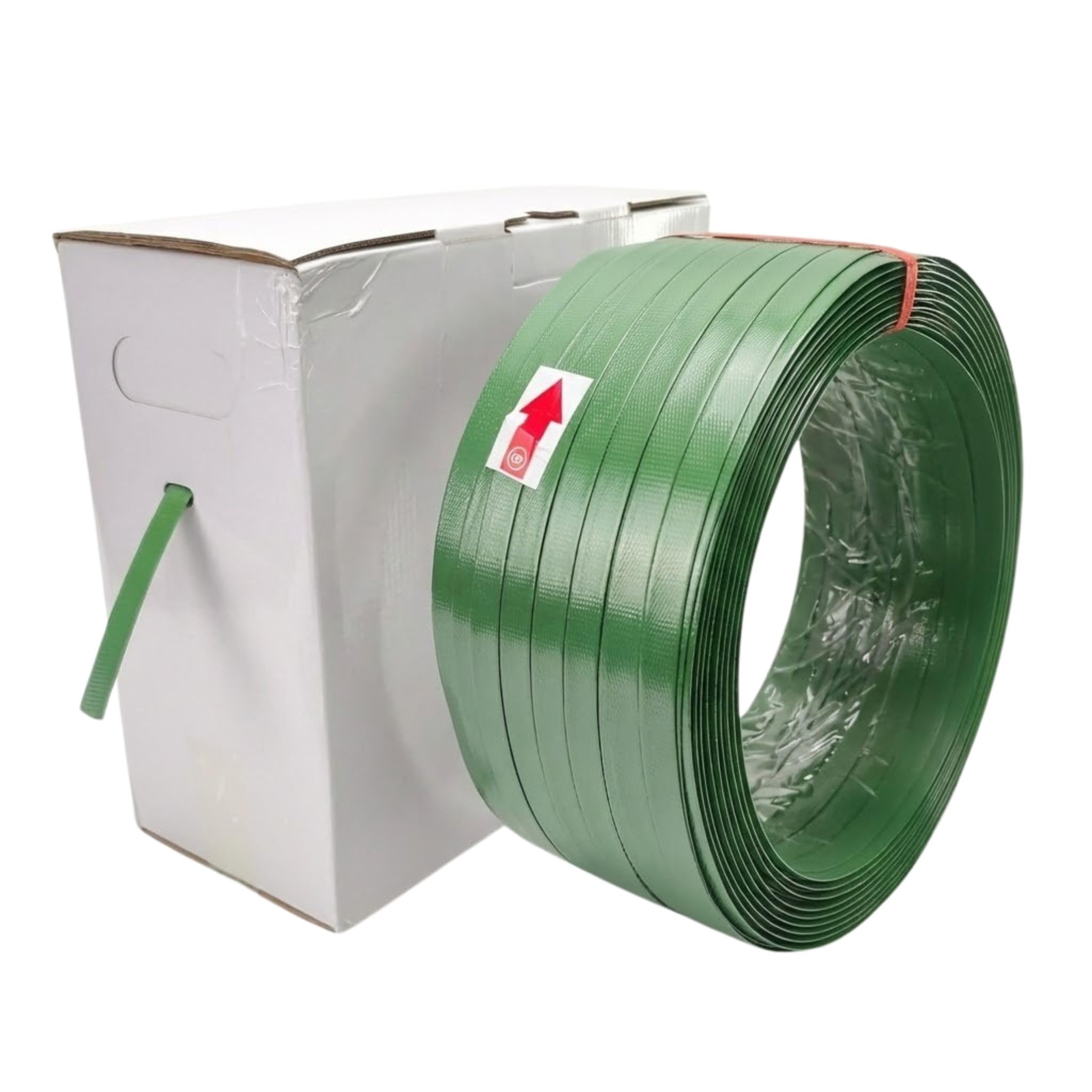 Heavy Duty Green PET Strapping Roll – Polyester Packaging Banding Coil 5/8" x 10