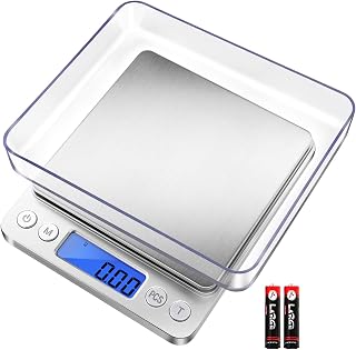 Fuzion Digital Gram Scale .01 Gram Accuracy, 500g Small Jewelry Scale | Small Kitchen Food Scale with 2 Trays for Herb, Powder, Coffee, Gold, Coin - Weight Gram and Oz