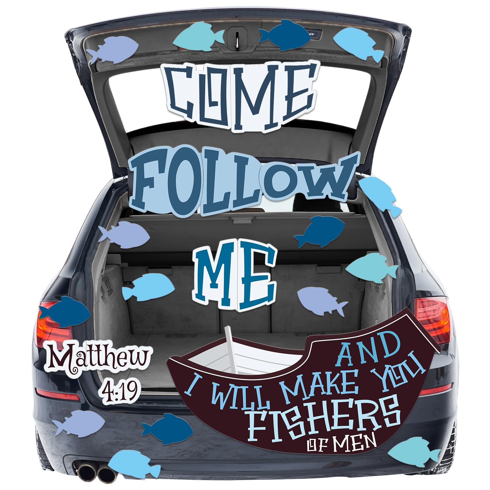 Colarr Halloween Fishers of Men Trunk or Treat Christian Car Decoration Kit | Fi