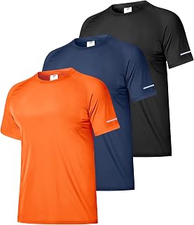 Boyzn 1 or 3 Pack Men's Rash Vest, UPF 50+ Sun Protection Short Sleeve Swimming T-Shirts, Quick Dry Watersport Rash Guards UV Swim Tops Beach Tee Shirts for Surfing Hiking Fishing