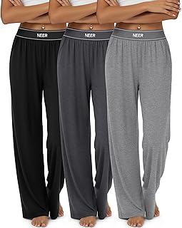Neer 3 Pack Women's Cotton Wide Leg Sweatpants High Waist Pants