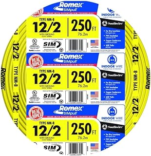 Southwire 28828255 250' 12-2 NM-B Wire, 12 AWG, Yellow