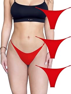 KUKU PANDA Cotton Thongs for Women Sexy Seamless Woman G String Panties 3 Pack Set…