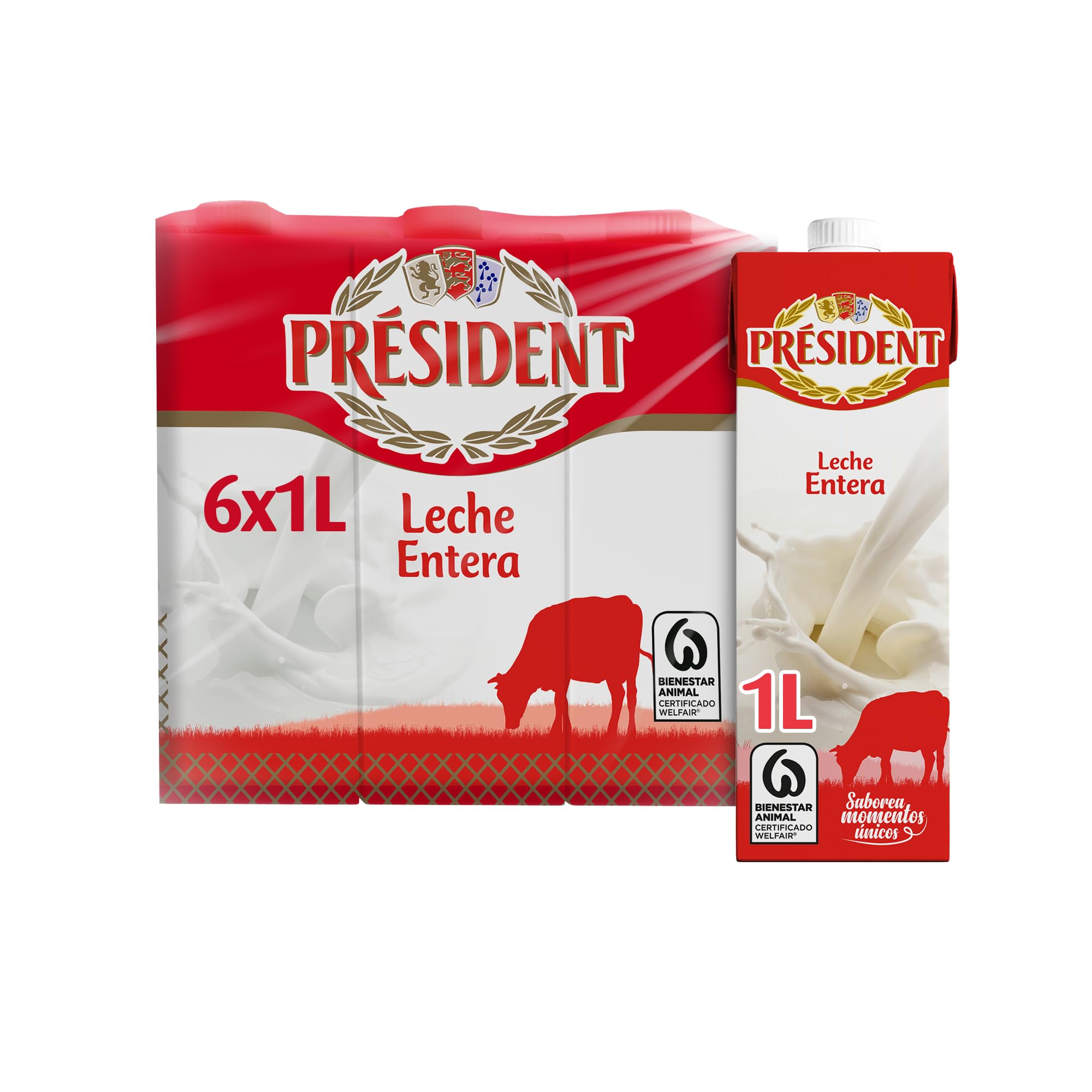 Président - Président Whole Milk, Natural Milk from Galicia, Source of Calcium a