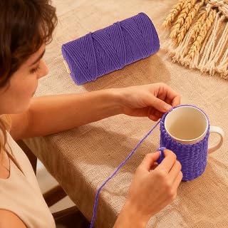 Cotton Yarn, Soft Rope Craft for Macrame Making, DIY Projects, Knitting and More, Perfect for Wall Hanging and Home Decor