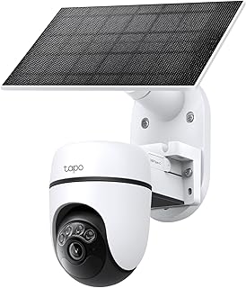 Tapo Solar-Powered Pan/Tilt Outdoor Security Camera Kit, Wireless, 2K 3MP, 360° AI Tracking, No Monthly Fee, Person Detection, Color Night Vision, SD/Cloud Storage 512GB, Works w/Alexa & Google Home