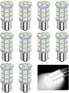 10 Pack 1156 LED Bulb 8000K, TINDTOP White Super Bright Bulb Replacement for 1156 BA15S 7506 1141 1073 1003 RV LED Lights 5050 27SMD Interior Camper Light Bulbs Trailer Boat Light Bulbs