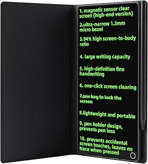 EMEBAY 6.5” Pocket Size LCD Writing Tablet, Full Screen Mini Erasable Digital Notepad with Case for Kids and Adults, Portable Writing Pad/Drawing Board for Messages, Memo, Writing, Drawing