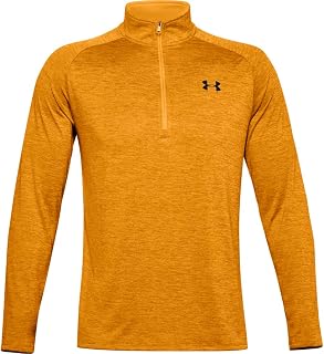 Under Armour Men's Tech 2.0 1/2 Zip-up Long Sleeve T-shirt Sweatshirt, Golden Yellow (711)/Black, XXL Tall