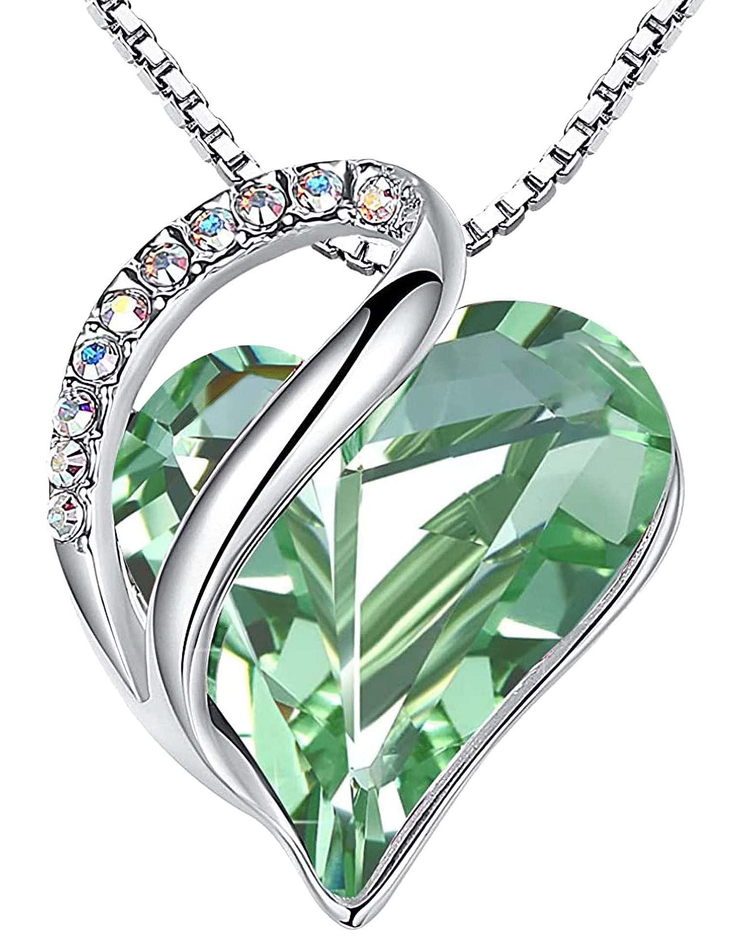 Leafael Valentine Necklace Women Infinity Love Heart Pendant with Birthstone and
