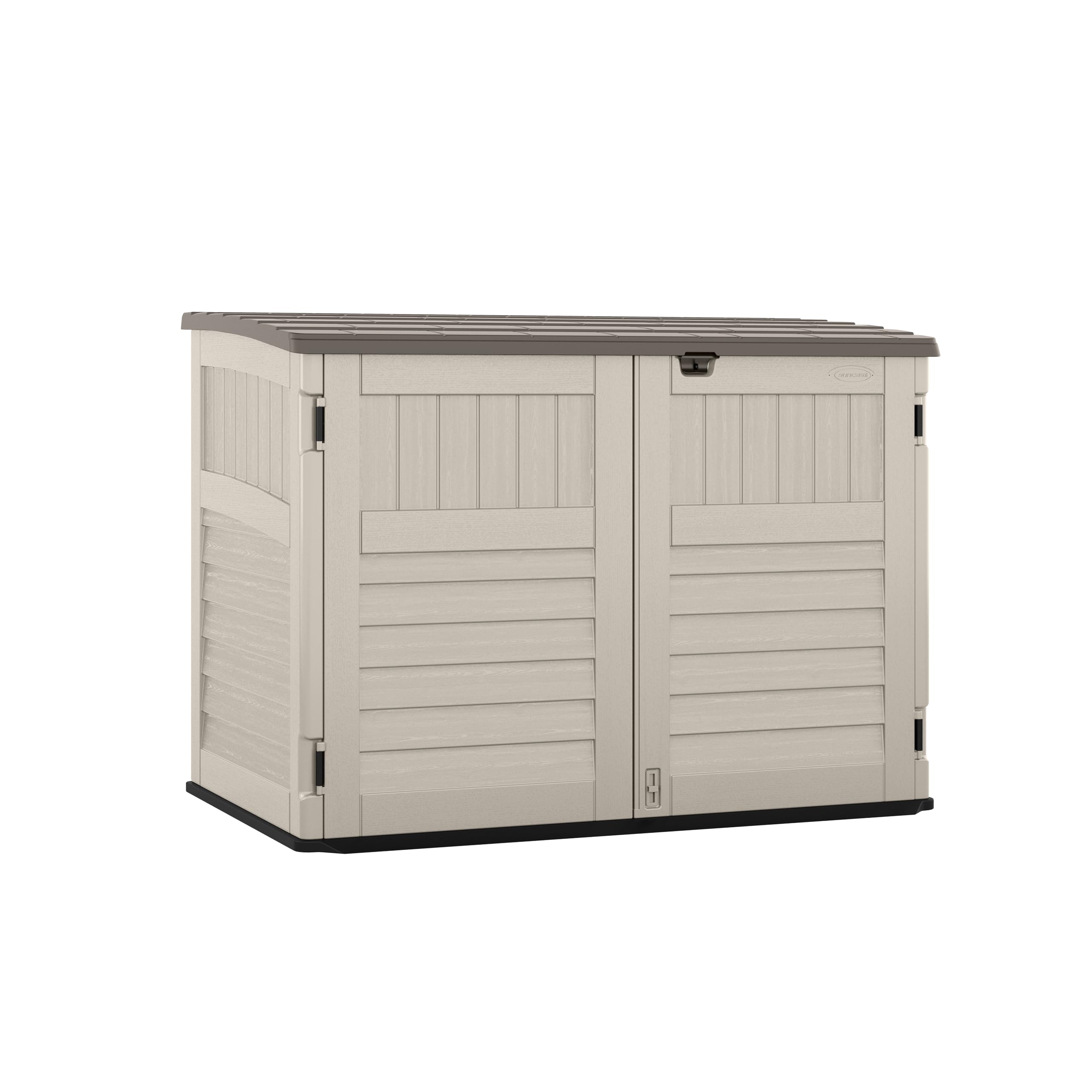 Suncast 5.9' x 3.7' Horizontal Stow-Away Storage Shed, Resin, Hinged Lid