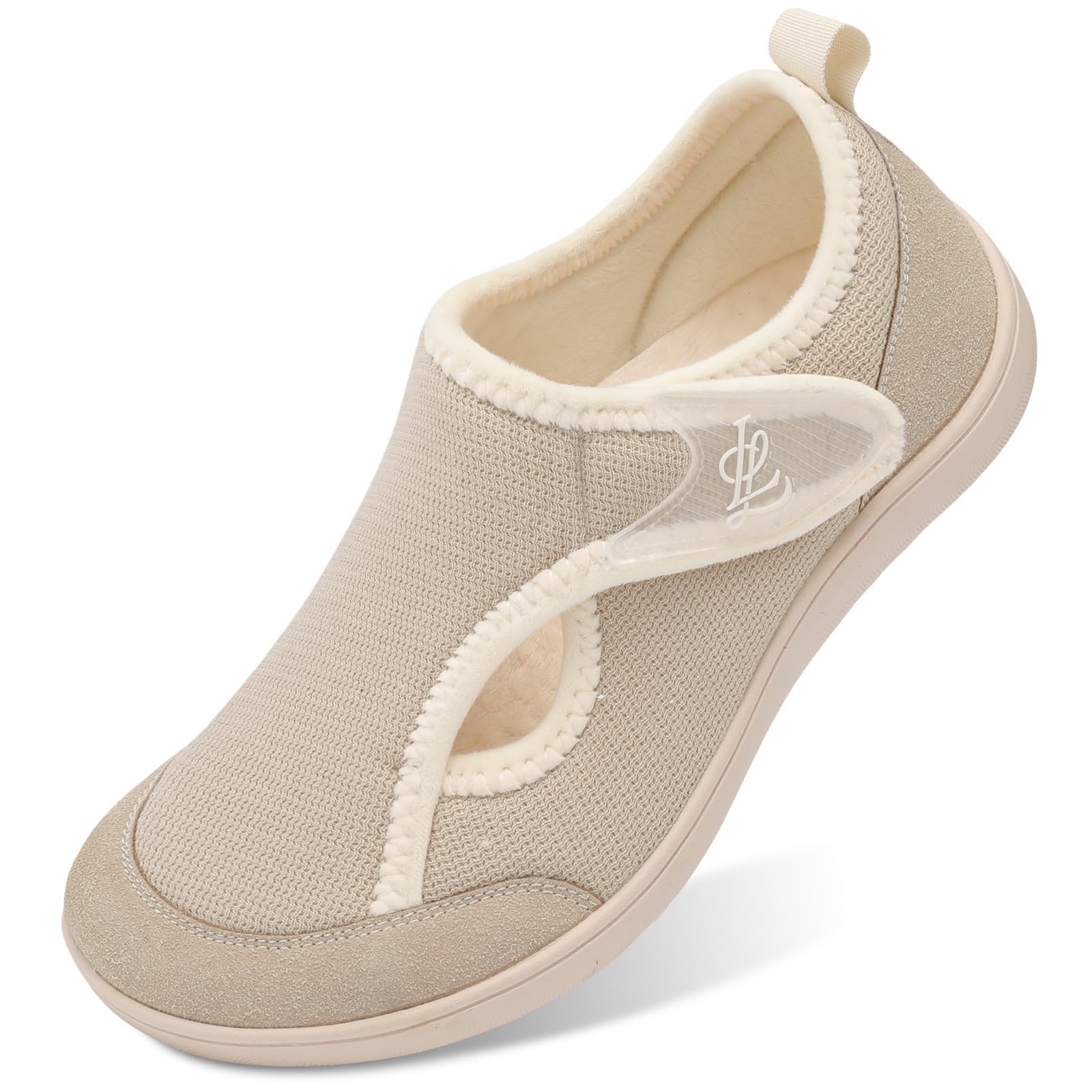 JIASUQI Womens Slippers Adjustable Breathable Wide Diabetic Shoes House Shoes An