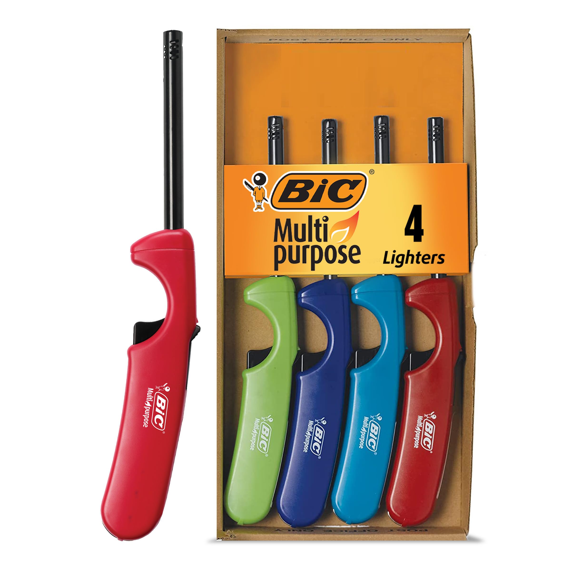 BIC Multi-Purpose Classic Edition Lighters, 4-Count, Utility Lighter | Long Dura
