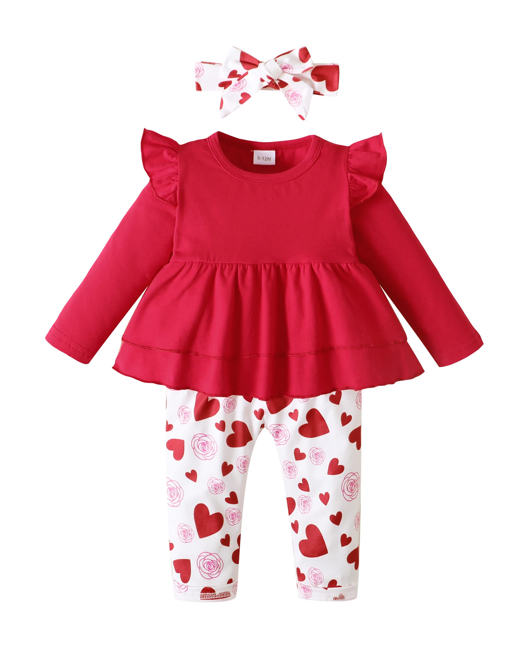 Baby Girl Clothes with Ruffle Long Sleeve Top and Pants for Little Girls Autumn 