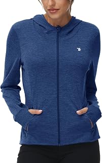 TBMPOY Womens UPF 50+ Hooded Jacket Lightweight Long Sleeve Hiking Outdoor Full Zip