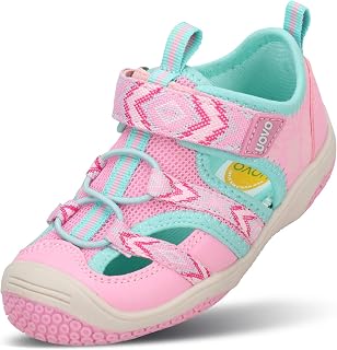 UOVO Summer Sports Sandals for Boys with Soft Non-Slip Sole Buckle Closure and Reinforced Toe – Breathable Shoe for Children Sizes 24-38