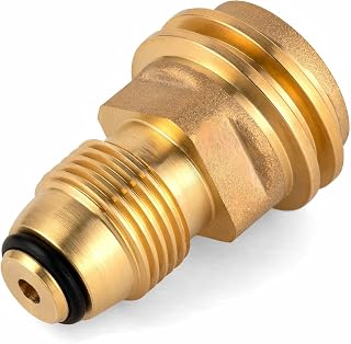 POL to QCC1 Propane Tank Adapter - Heavy-Duty Solid Brass Propane Converter | for 100lb/20lb LP Tanks, Old to New Connection, BBQ Grills/Camping Stoves/Heaters &amp; RVs, Leak-Proof &amp; Corrosion-Resistant