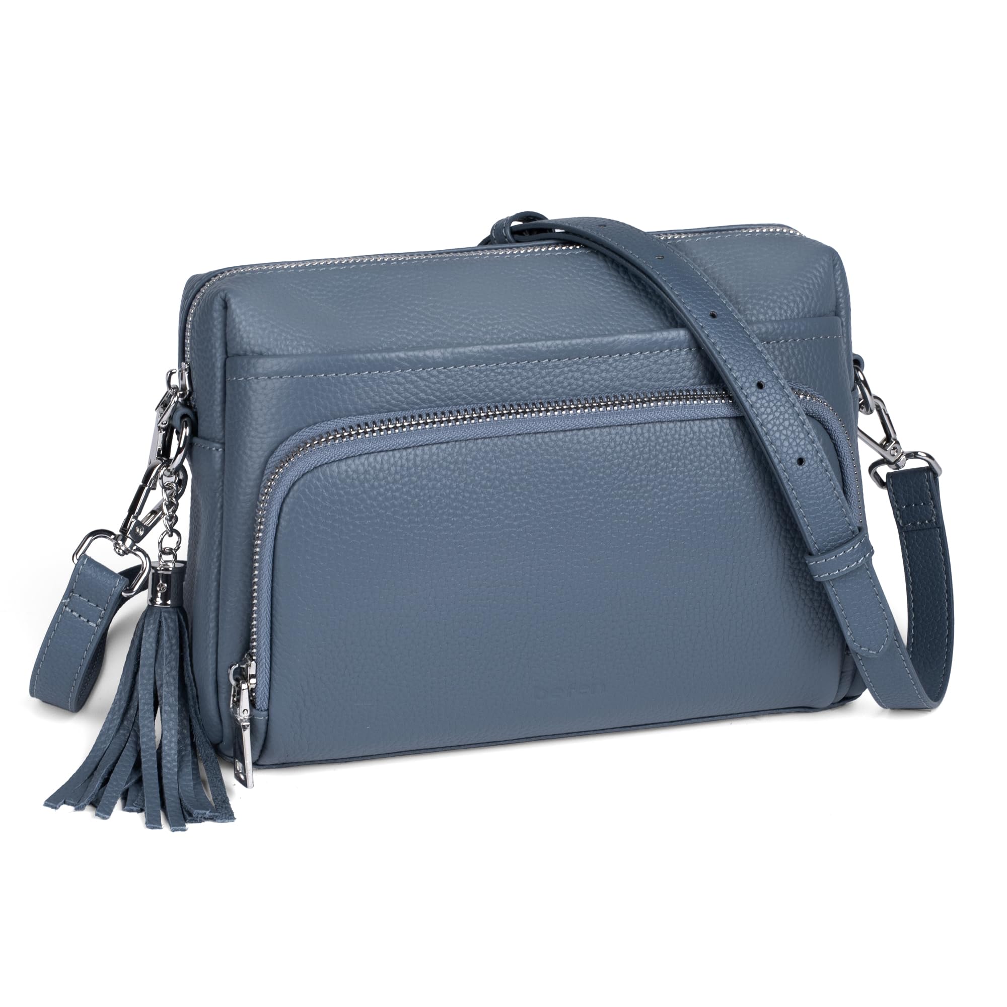 befen Women's Genuine Leather Crossbody Bag RFID Credit Card Holder Shoulder Bag