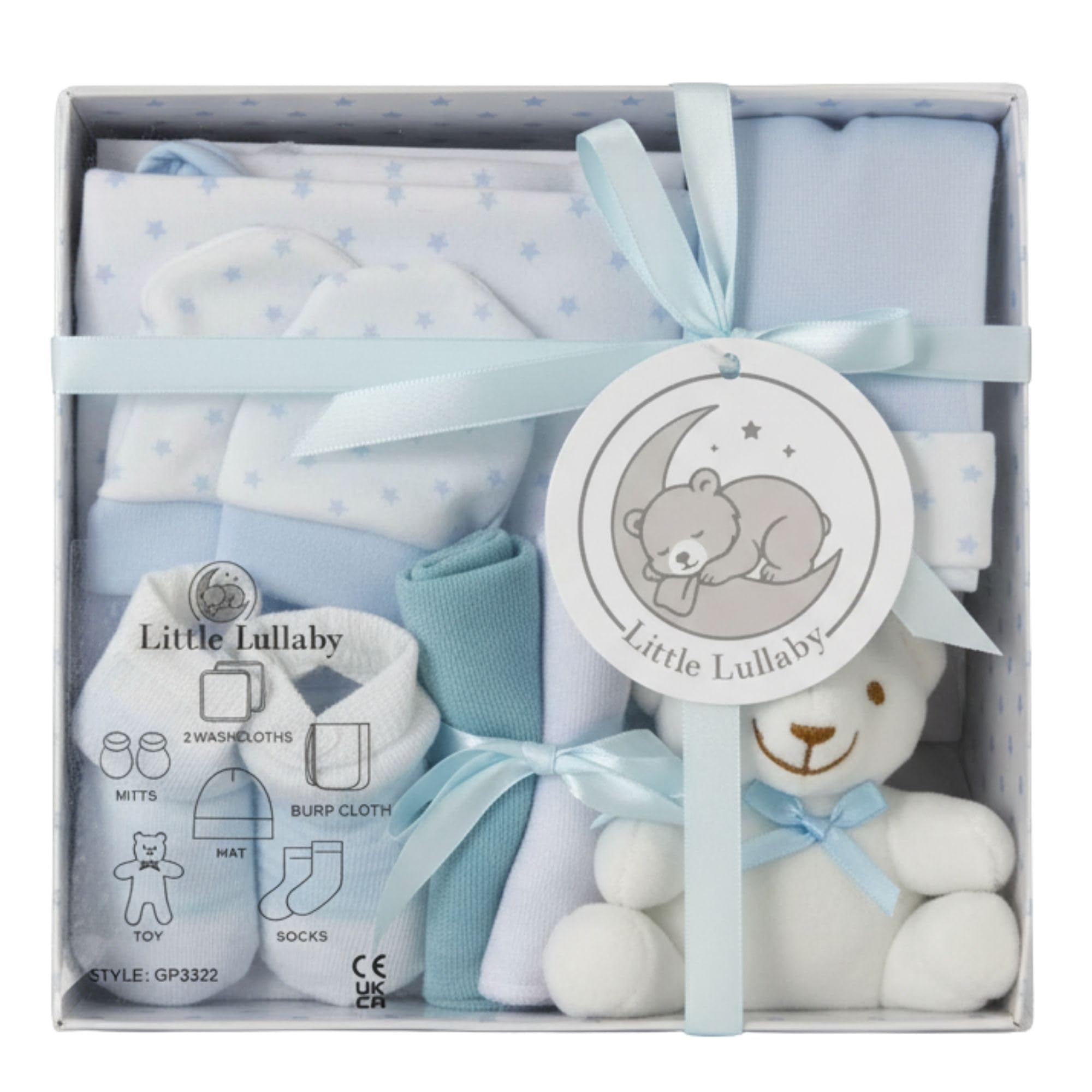 Little Lullaby Newborn 7 Piece Luxury Boxed Baby Gift Set (0-3 Months) Newborn B