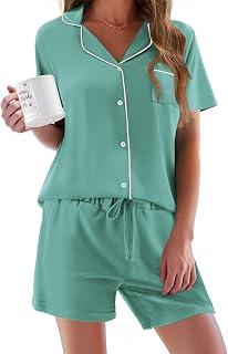 Ekouaer Women's Short Sleeve Sleepwear Soft PJ Set XS-XXL