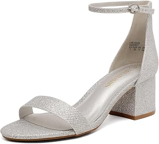 DREAM PAIRS Women's Block Heel Sandals Low Open Toe Sandal Pumps 5.7CM