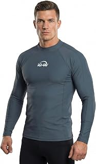 iQ-UV Men's Long-Sleeved Slim Fit - Rash Guard for Men with Sun Protection for Swimming, Surfing & Water Sports - Swimming Shirt Men - Breathable and Quick-Drying