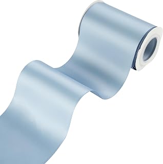 MAYREEL Dusty Blue Satin Ribbon 4 Inch Thick Double Faced 10 Yards