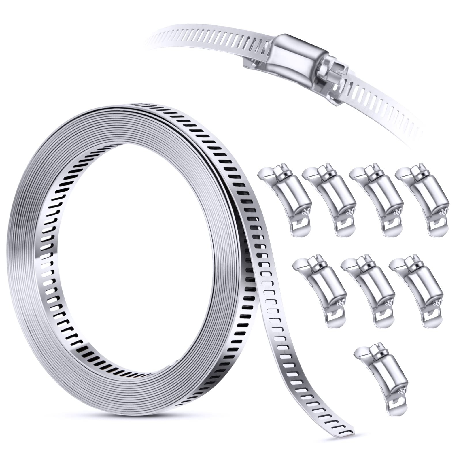 Steelsoft Stainless Steel Worm Gear Hose Clamp Assortment Kit, Cut-To-Fit | DIY 