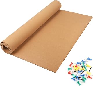 6mm Thick Large Cork Board Roll Bulletin Board Cork Sheet for Office Home | School Wall Dart, Crafts, DIY Projects (96"x48")