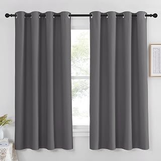 NICETOWN Blackout Window Curtain for Bedroom - (Grey Color) Home Decoration Thermal Insulated Room Darkening Drape/Drapery, W52 x L63 Inch, 8 Grommets/Rings Top, 1 Panel