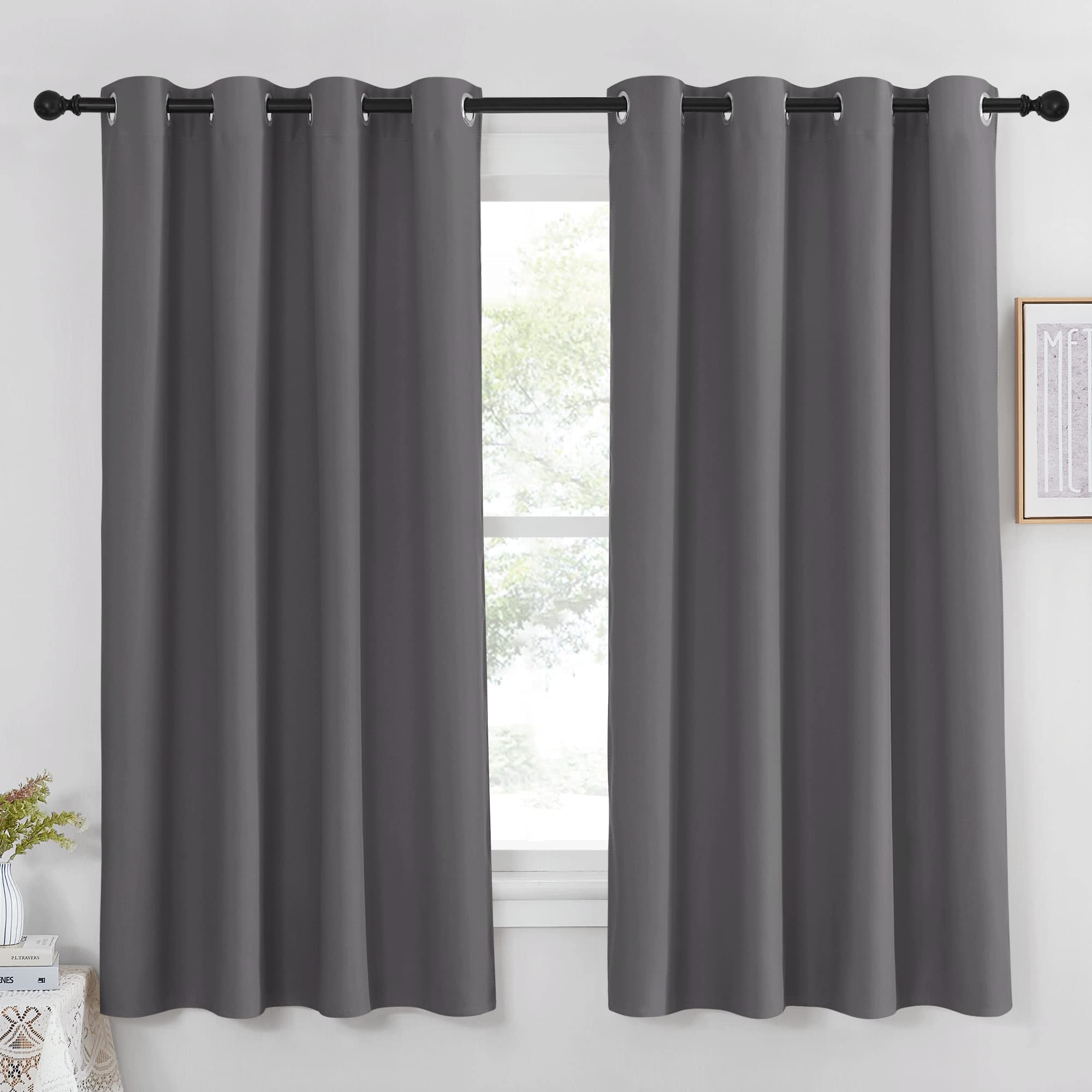 NICETOWN Blackout Window Curtain for Bedroom - (Grey Color) Home Decoration Ther