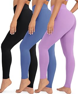 VALANDY Creamlush 3 Pack High Waisted Leggings for Women