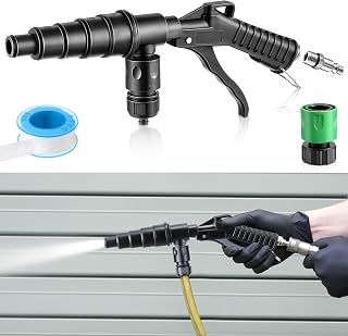 Gulfmew Coolant System Flush Gun, Lever-Action Heater Core Flush Kit | Radiator / Coolant Flush Tool, Air &amp; Water Combo Flushing Set with Nozzles for 19-40mm Hoses, For Automotive Coolant Flush