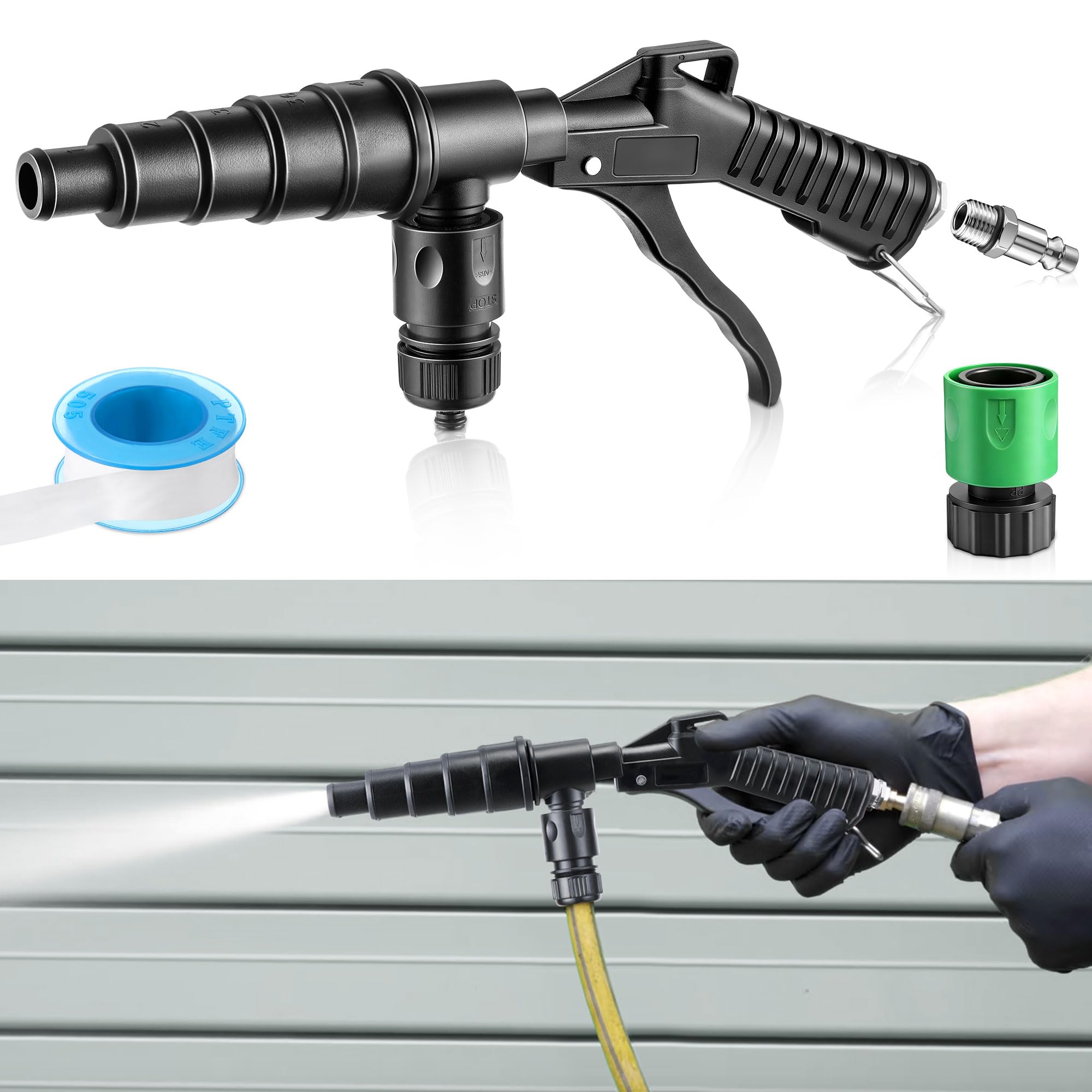 Gulfmew Coolant System Flush Gun, Lever-Action Heater Core Flush Kit | Radiator 