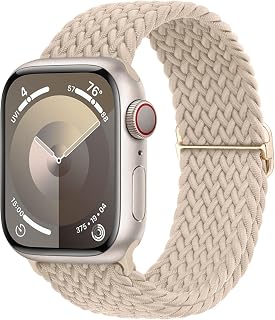 Braided Solo Loop Apple Watch Strap 40mm 41mm 42mm 46mm 44mm 45mm 38mm 42mm Ultra/2 49mm, Men/Women, Nylon Sport Elastic Band for iWatch Series 10/9/8/7 6 6 5/43/SE