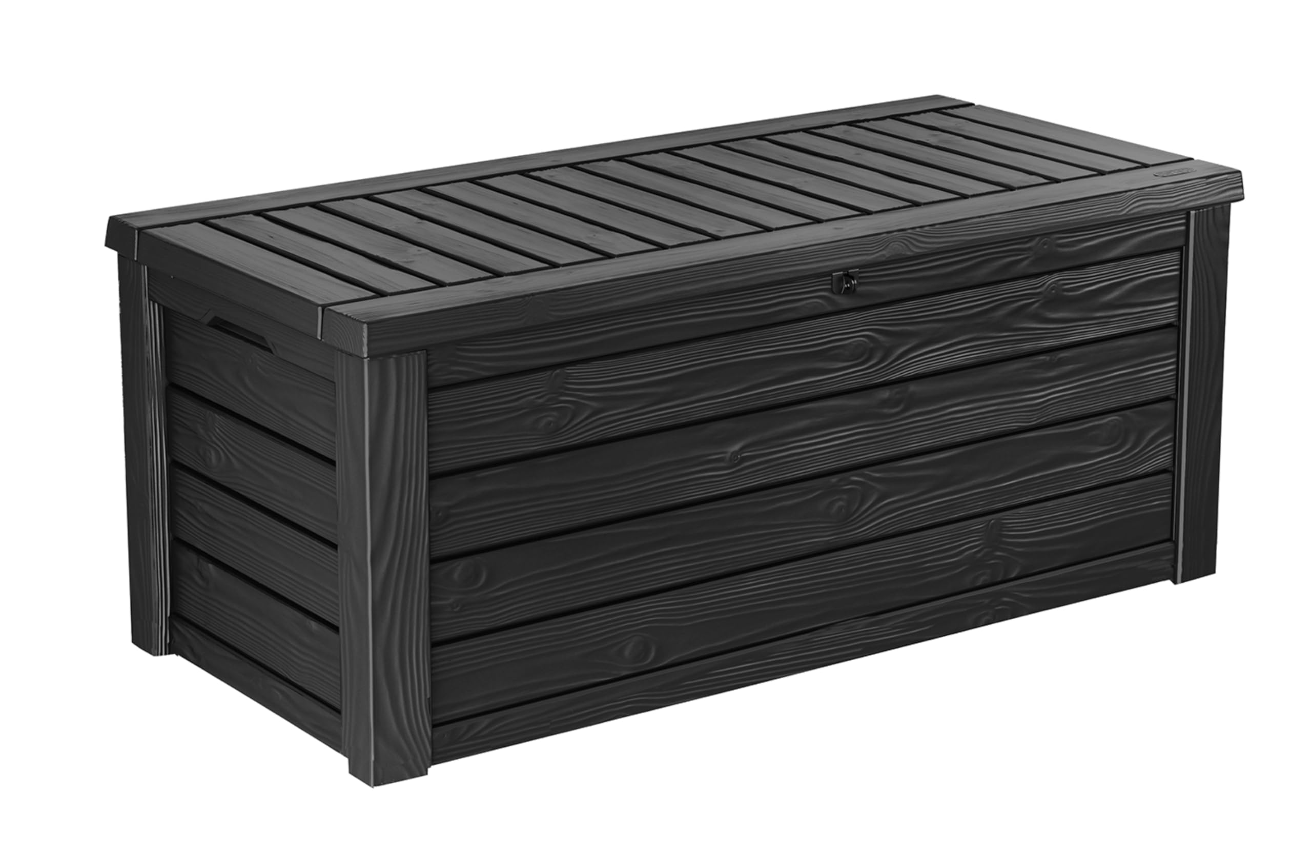 Keter Westwood Outdoor Storage Deck Box, 150 Gallon, Dark Grey | Grey, Resin, La