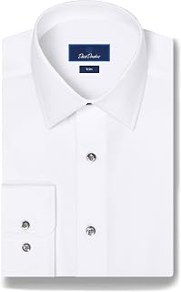David Donahue Men's Trim Fit Twill Dress Shirt