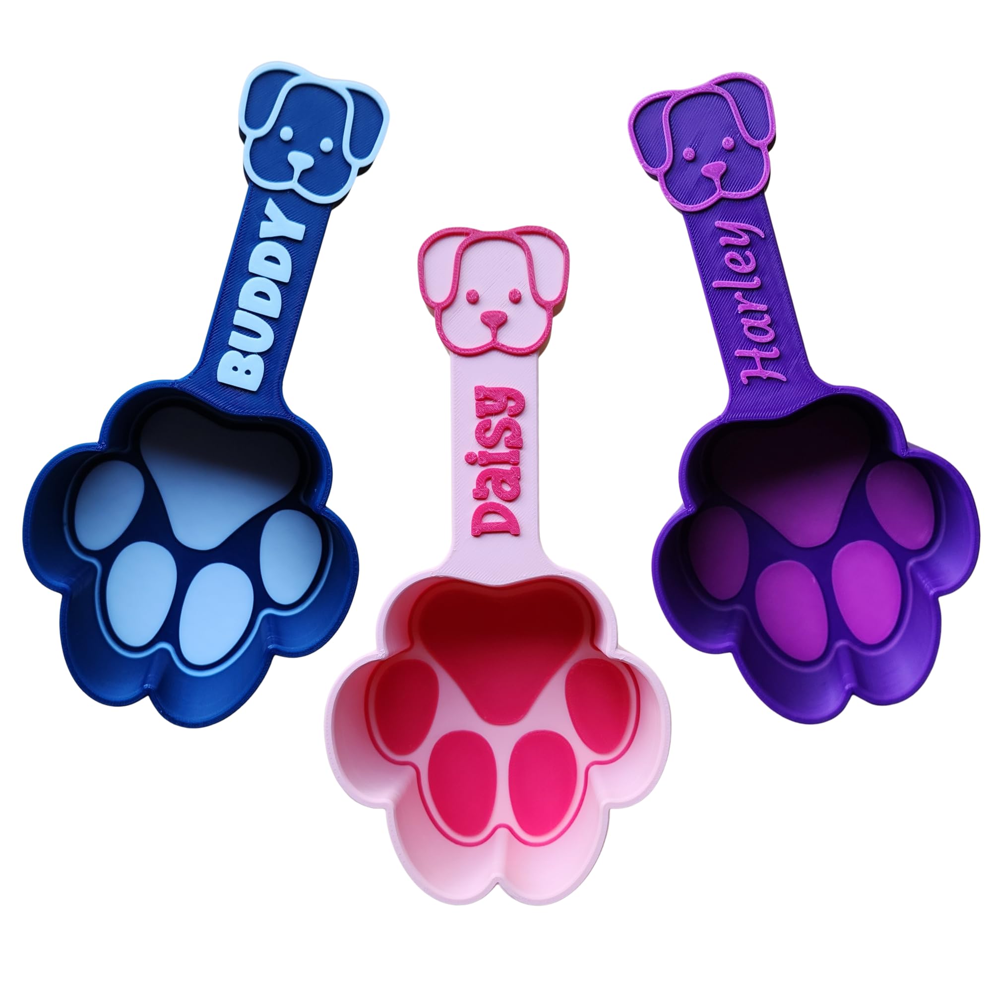 Personalized Dog Food Scoop, Paw Print Pet Food Measuring Cup with Pup Face Hand
