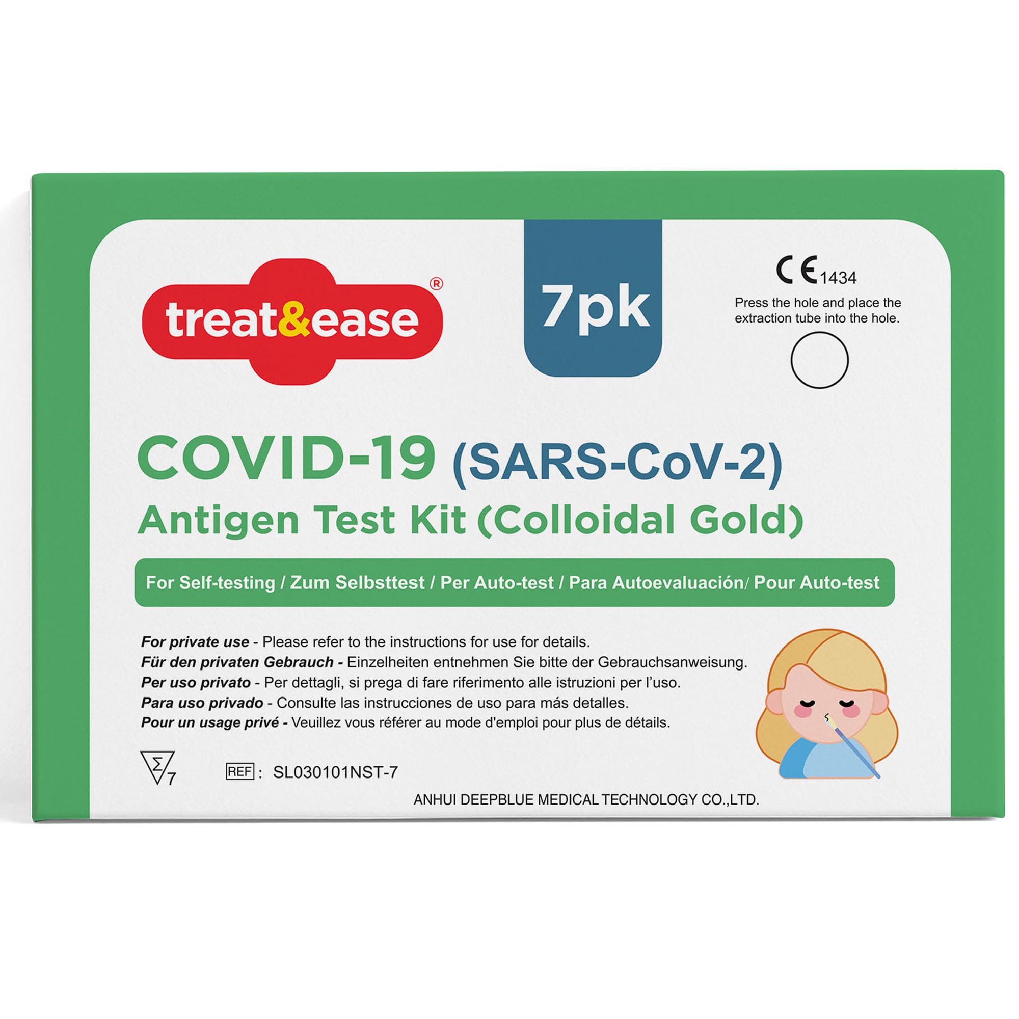 SOL 7pk COVID-19 Antigen Test Kit - Nasal Self Testing | Pack of 7 test kits, sw