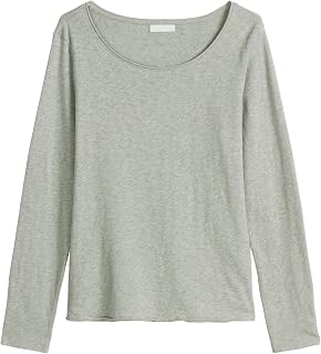 Marc OPolo Women's Long-Sleeved Shirt Made of Organic Cotton with Logo, gray, S