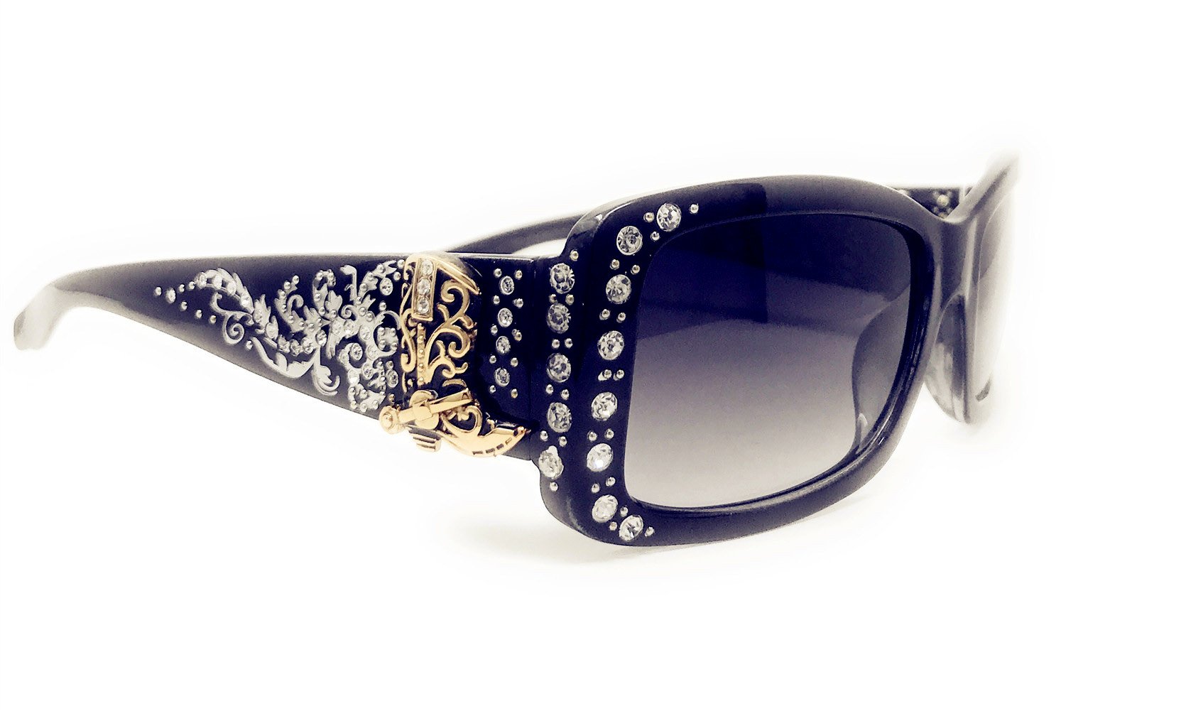 Texas West Womens Sunglasses With Rhinestone Bling UV 400 PC Lens Horse/Concho/C