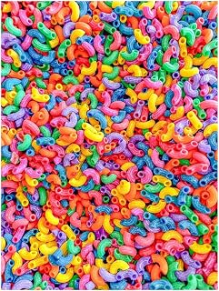 2 Cups of Rainbow Pasta Sensory Bin Filler for Sensory Table - Elbow Noodles