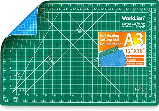 WORKLION 12" x 18" Art Self Healing PVC Cutting Mat, Double Sided, Gridded Rotary Cutting Board for Craft, Fabric, Quilting, Sewing, Scrapbooking Project