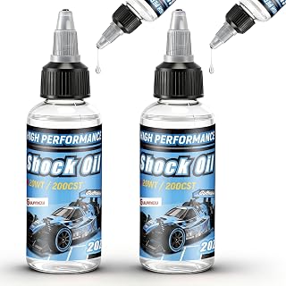 Gulfmew 2 Bottles Racing Silicone Shock Oil 20WT 200CST | RC Car Shock Oil for Lubricating R/C Radio Controlled Cars and All Types of Vehicles, RC Shock Oil, Does Not Evaporate