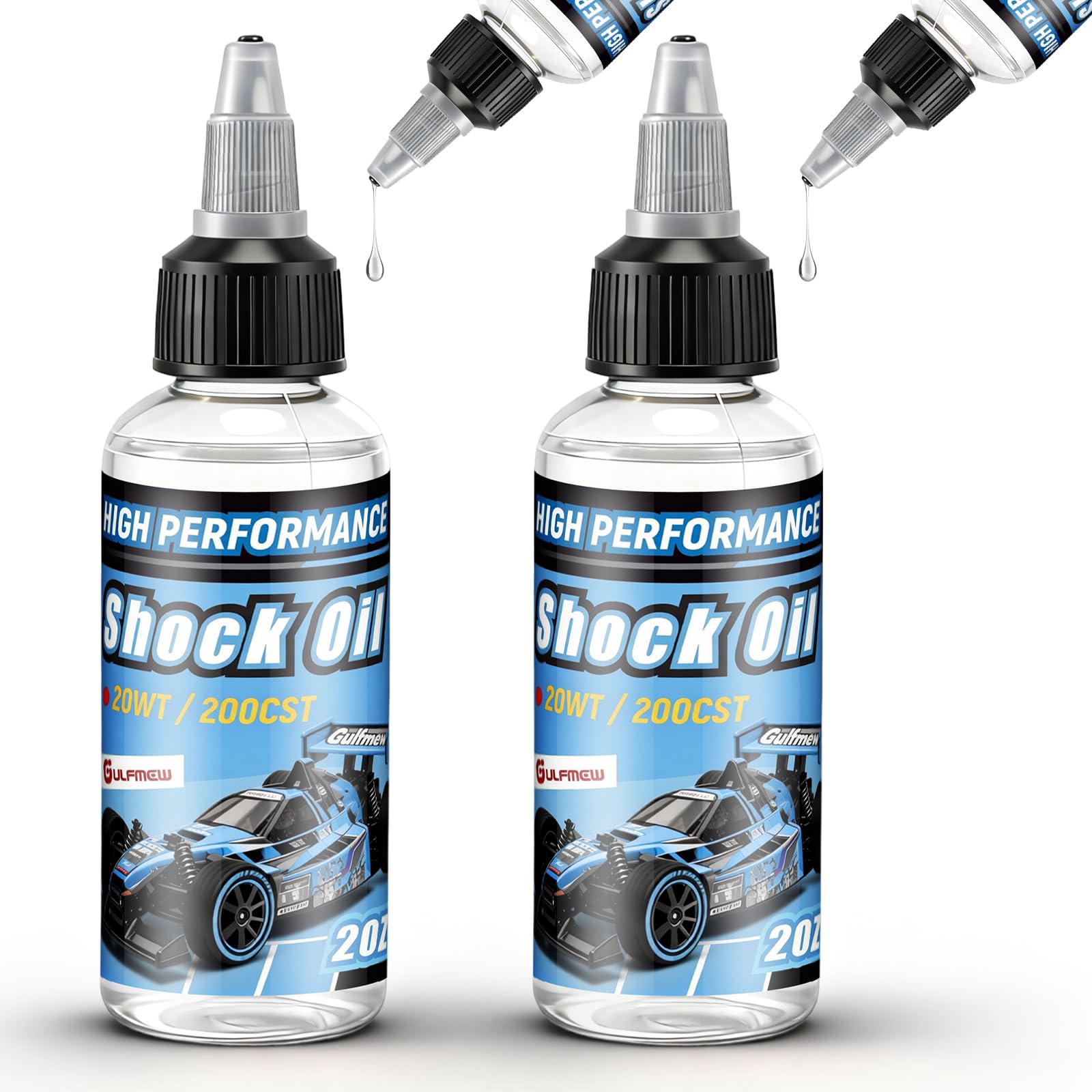 Gulfmew 2 Bottles Racing Silicone Shock Oil 20WT 200CST | RC Car Shock Oil for L