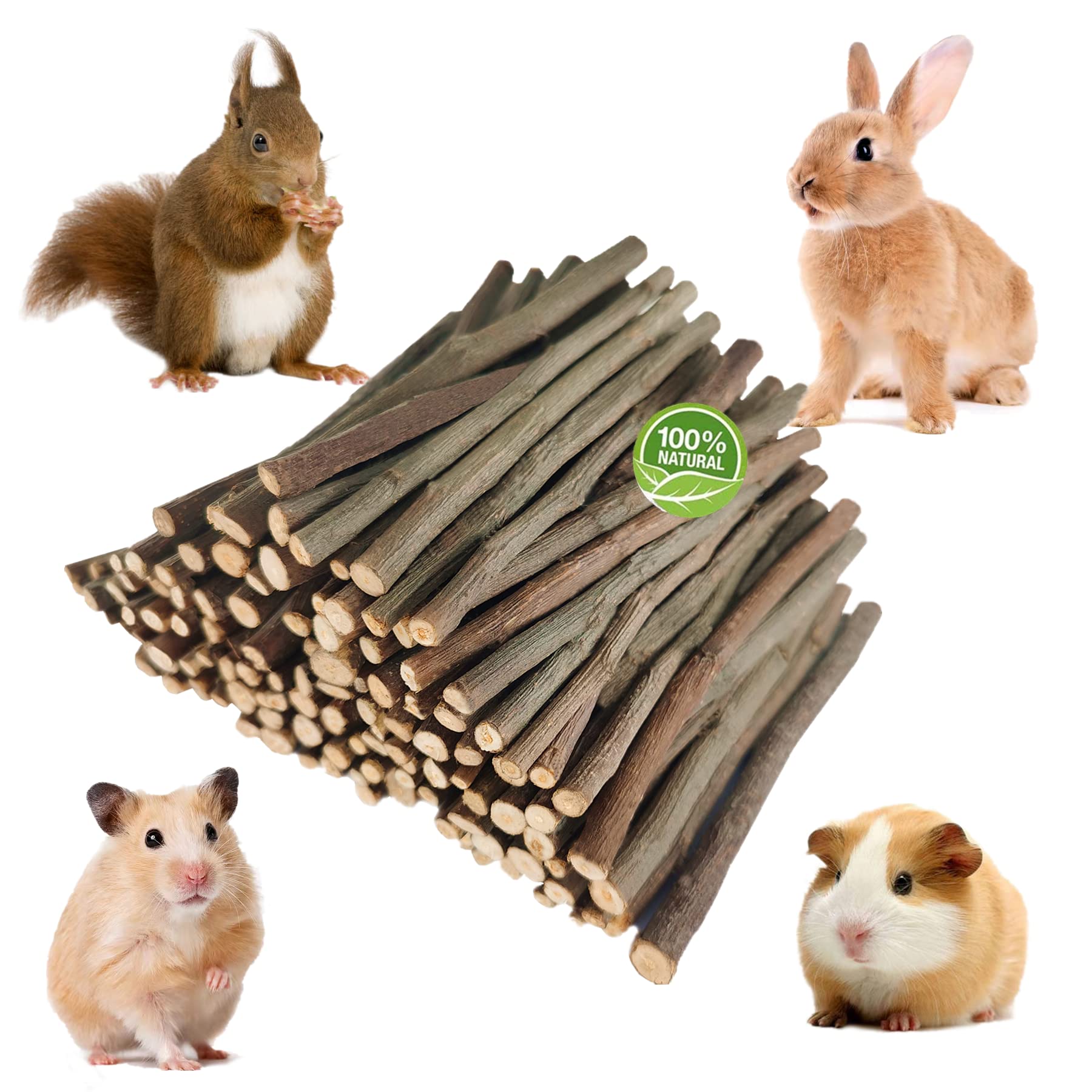 GREMBEB 150g Natural Apple Wood Sticks Rabbit Hamster Chew Treats | Teeth Dental