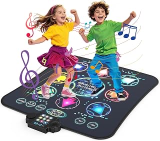 JOYCUDDLE Upgraded Dance Mat Toys for Kids 3-12 Years, Electronic Dance Pad with Light-Up 9-LED Buttons, 3 Game Modes, 7-Level Volume, Birthday Gift for Girls 3 4 5 6 7 8 9 10+ Year Old Girls