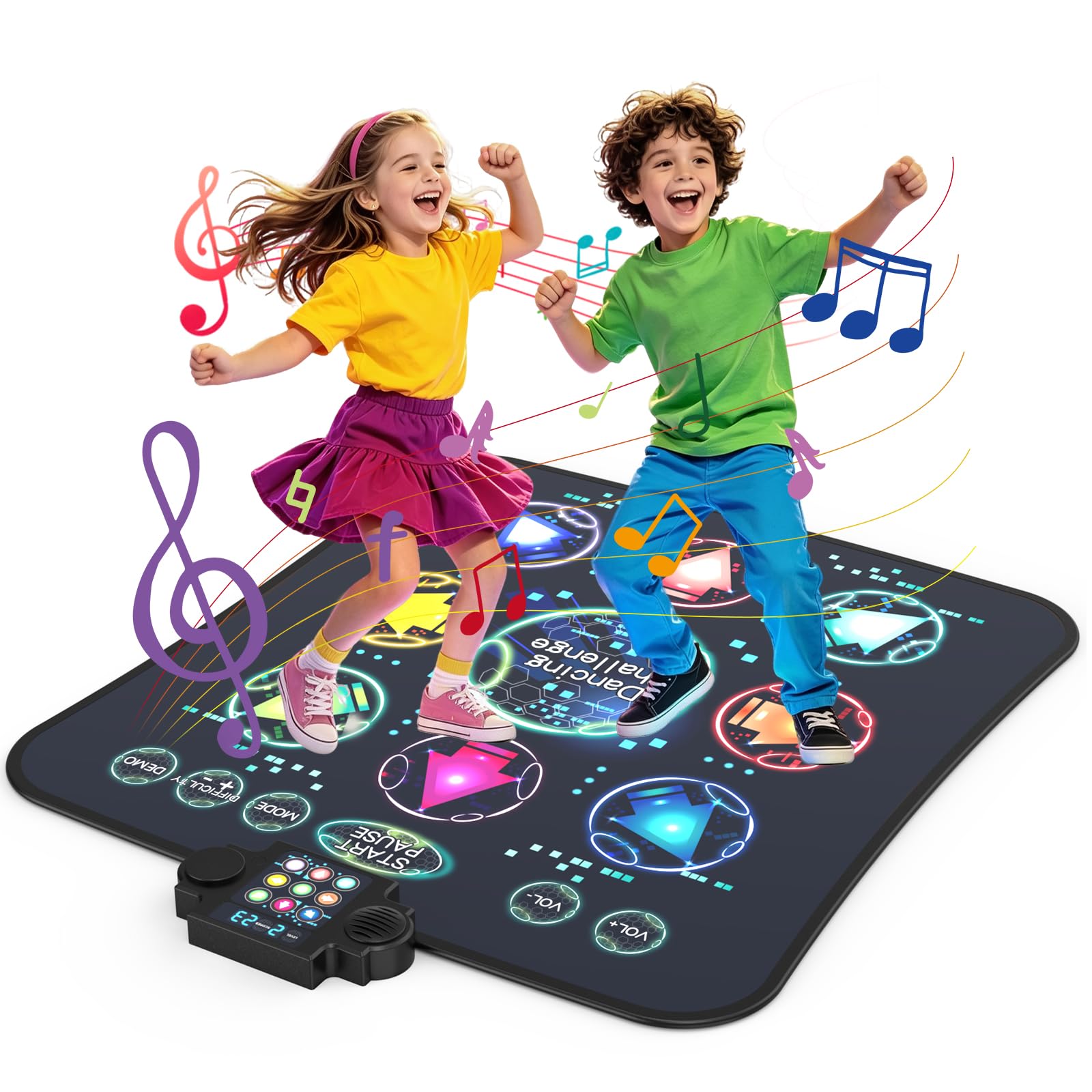 JOYCUDDLE Upgraded Dance Mat Toys for Kids 3-12 Years, Electronic Dance Pad with