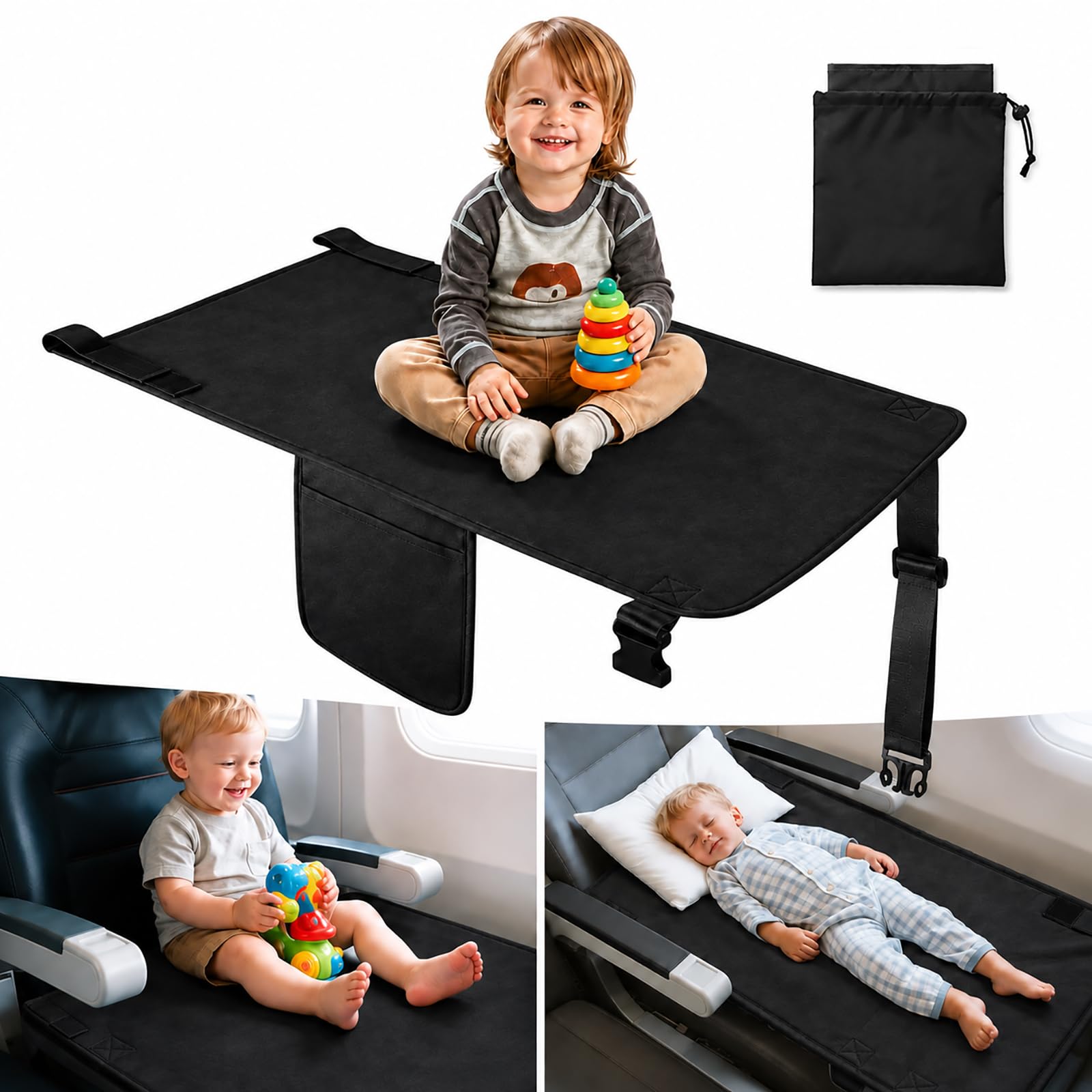 NEXVOXA Toddler Airplane Bed, Portable Airplane Seat Extender for Kids | Toddler
